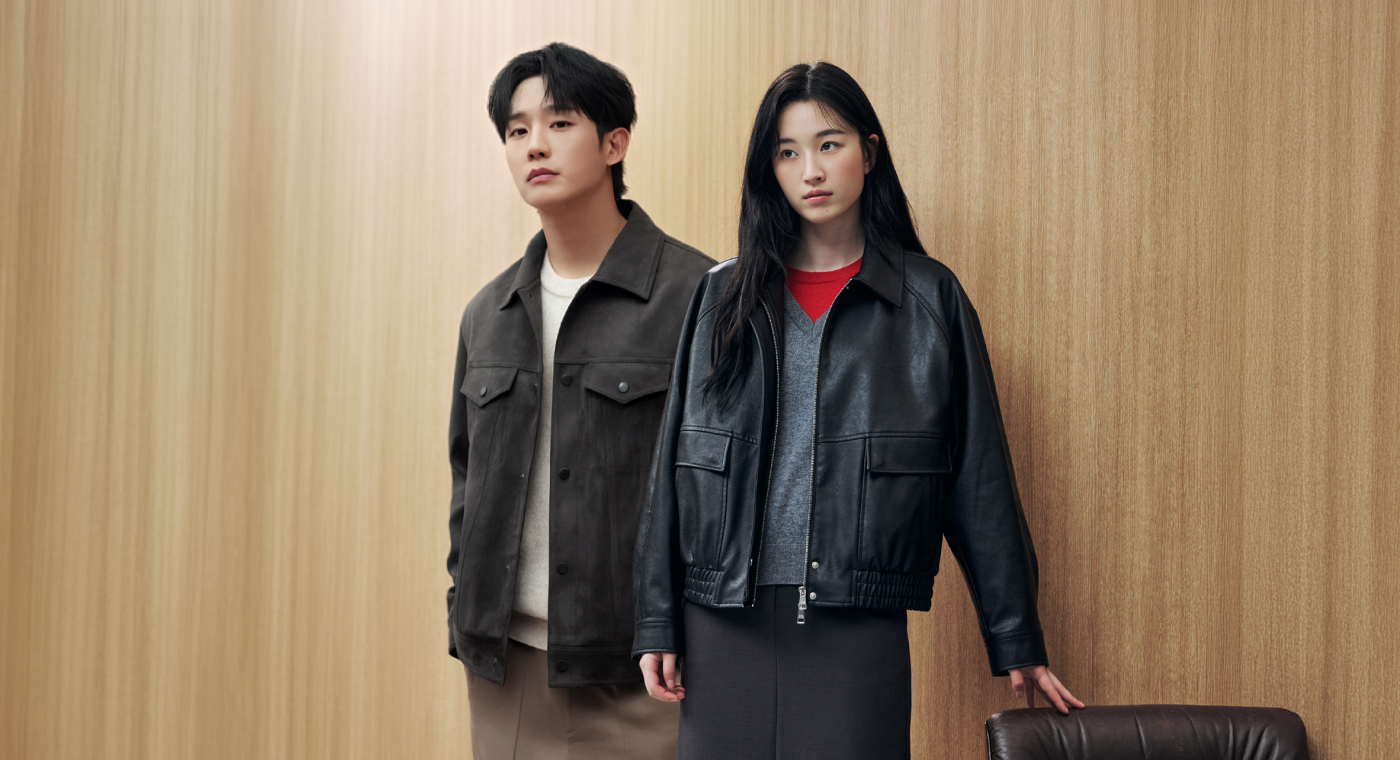 마인드브릿지 가을 컬렉션을 착용한 남녀 모델